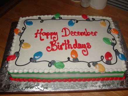 Christmas Lights Cake, Sheet Cakes Decorated, Christmas Birthday Cake, Cakes Decorated, Sheet Cake Designs, Light Cakes, Happy December, Sheet Cakes, Christmas Cakes