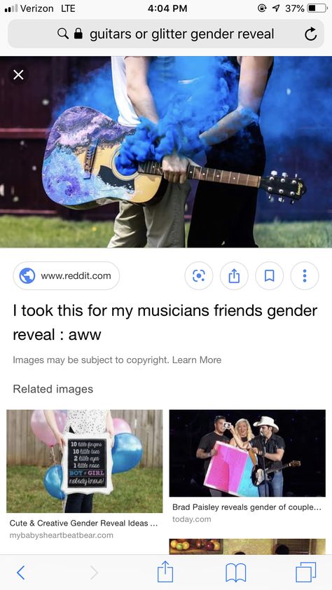 Guitar Gender Reveal, Musician Gender Reveal Ideas, Guitar Gender Reveal Ideas, Musical Gender Reveal Ideas, Gender Reveal Music Theme, Rock And Roll Gender Reveal, Music Themed Gender Reveal, Music Gender Reveal Ideas, Music Pregnancy Announcement