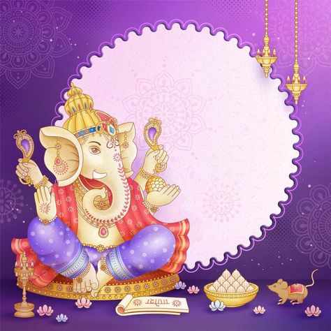 Ganpati Invitation Card, Indian Invitation Cards, Indian Invitations, Wedding Invitation Vector, Photos Frame, Happy Ganesh, Event Card, Ganesh Images, Happy Ganesh Chaturthi