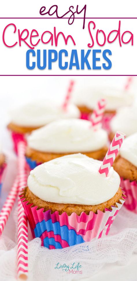 Cream Soda Cupcakes, Soda Flavored Cupcakes, Cream Soda Cake Recipe, Soda Desserts, Cream Soda Cake, Soda Pop Cupcakes, Soda Cake Recipe, Soda Cupcakes, Delicious Cupcakes Recipes