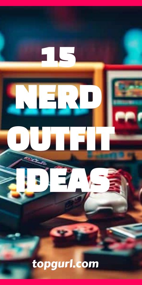 Ignite your geeky spirit with outfit ideas that blend nostalgia and modern flair, perfect for showing off your unique nerdy passions. Female Nerd Outfit, Nerdy School Outfits, Nerd Party Outfit, Geek Outfits Women Nerd, Nerd Look Women Geek Chic Outfit, Nerdy Chic Outfits, Diy Nerd Costume Women, Nerd Look Women, 80s Nerd Outfit