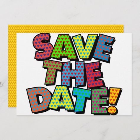 Comic Book Pop Art Save the Date #Ad , #affiliate, #Art#Save#Date#Pop Pop Art Wedding, Art Save The Date, Book Baby Shower Invitation, Heart Pattern Background, Comic Book Pop Art, Art Invitation, Date Invitation, Pop Art Comic, Save The Date Postcards