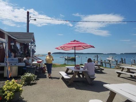 This Tiny Shop In Maine Serves Lobster To Die For Maine Attractions, Lobster Shack, Maine New England, Tiny Shop, Maine Vacation, Maine Travel, Perfect View, Maine Coast, Picnic Tables