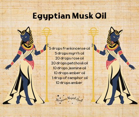 How To Make Egyptian Musk Oil, Egyptian Musk Oil Recipe, Egyptian Spells, Egyptian Musk Oil, Essential Oil Perfume Blends, Magick Oil, Egyptian Musk, Musk Oil, Essential Oil Perfumes Recipes