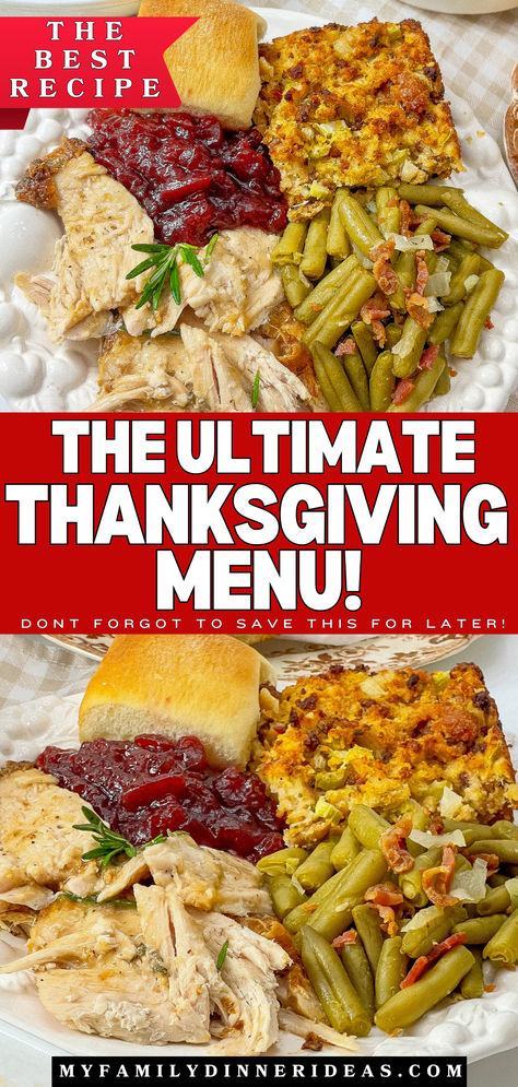 The ultimate Thanksgiving menu Quick Delicious Dinner, Savory Dinner, Recipes Yummy, Thanksgiving Menu, Hearty Breakfast, Easy Weeknight Meals, Quick Snacks, Quick Dinner, Weeknight Meals