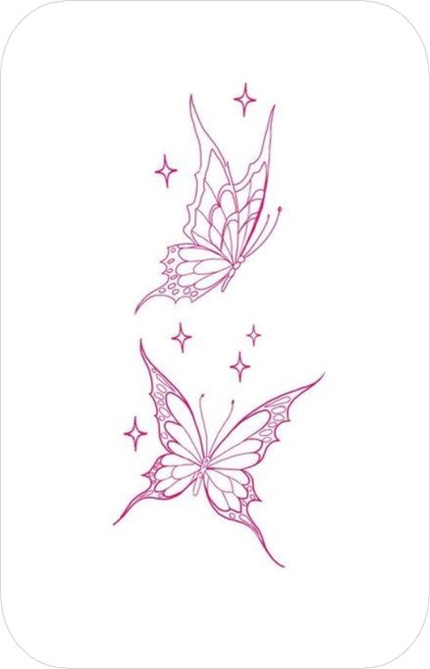 Tatoos Woman Butterflies, Demonic Butterfly Tattoo, Pixie Butterfly Tattoo, 3 Flying Butterfly Tattoo, Tatoos Butterfly Woman, Different Butterfly Tattoo Designs, Butterfly Star Tattoo, Butterfly Flying Tattoo, 2 Butterflies Tattoo