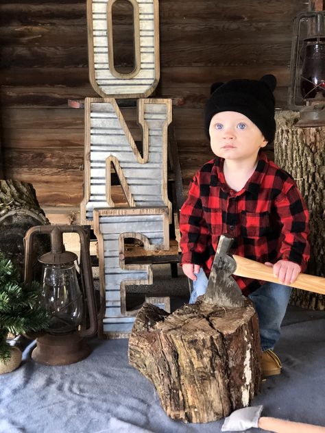 Lumberjack First Birthday Outfit, Lumberjack 1st Birthday Photoshoot, Lumberjack Wild One Birthday, Lumberjack One Year Birthday, Winter Lumberjack First Birthday, Lumberjack First Birthday Smash Cake, 1st Birthday Lumberjack Theme, Lumberjack First Birthday Photoshoot, First Birthday Lumberjack Theme