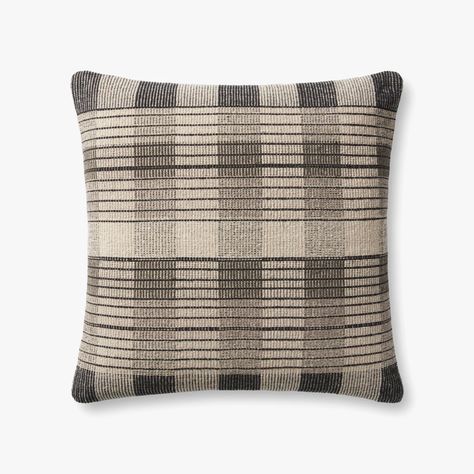 BLYTHE PAL0009 IVORY / BLACK | Loloi Rugs Loloi Pillows, Amber Lewis X Loloi, Amber Lewis, Black Pillow, Lulu And Georgia, Black Pillows, Stripe Throw Pillow, Striped Throw, Amber Interiors