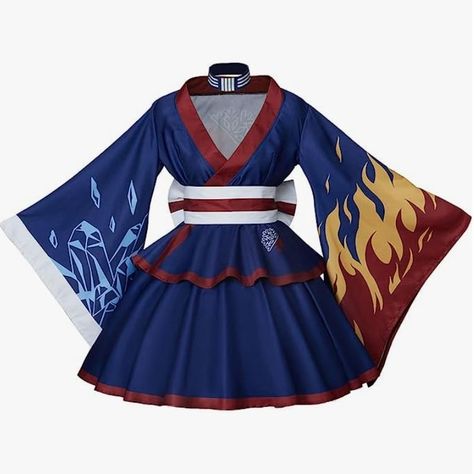 MHA Shoto Todoroki Cosplay Kimono Dress, is made of high-quality polyester fiber, breathable, and soft. Comes with a top, skirt, and belt. Comes in 7 different sizes. Perfect for anime conventions like Comic Con, Anime Expo, and can be worn as a Halloween costume. Click on link to view item! Kimono Dress Outfit, Anime Mha, My Hero Academia Costume, Halloween Suits, Cute Kimonos, Maid Dress, Cosplay Dress, Kimono Dress, Halloween Disfraces