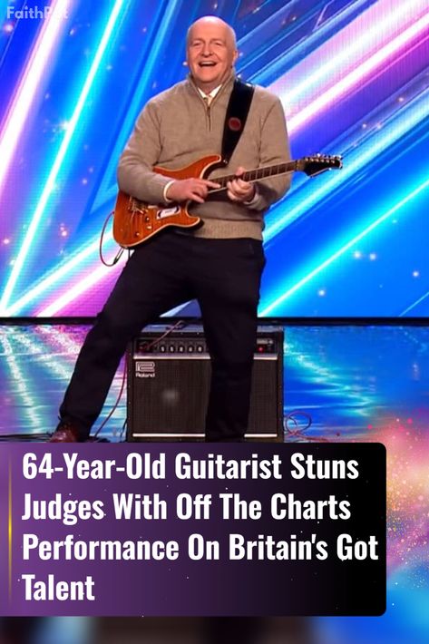 Kenny Petrie, a 64-year-old guitarist, defied expectations on Britain’s Got Talent with a performance that left judges and audience spellbound. #BGT #guitarist Guitar Performance, Britain's Got Talent Judges, Britain’s Got Talent, Old Rock, Britain Got Talent, Bible Love, Got Talent, Mind Blowing, Guitarist