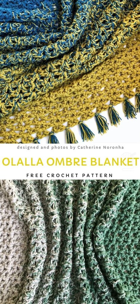 Ombre Blanket, Crochet A Baby Blanket, Crochet Blanket Ideas, Crochet Blanket Border, Ombre Crochet, Crochet Prayer Shawls, Crochet Blanket Tutorial, Crochet Throw Pattern, Crochet Granny Square Afghan