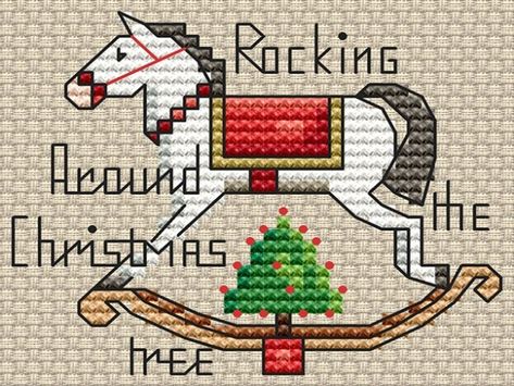 Free rocking horse cross stitch pattern Cross Stitch Horse, Border Patterns, Holiday Cross Stitch Patterns, Cross Stitch Border Pattern, Skins Minecraft, Hama Beads Minecraft, Holiday Cross Stitch, Free Chart, Cross Stitch Christmas