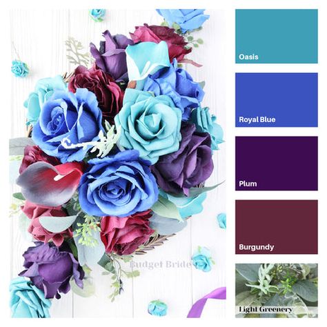 Royal Blue Color Combinations, Wedding Motivation, May Wedding Colors, Vibrant Wedding Colors, Wedding Colors Schemes, 2 Bridesmaids, Wedding Flowers Cheap, Wedding Color Schemes Summer, Groomsmen Buttonholes