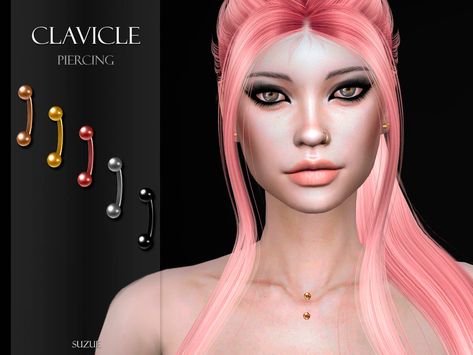 [Suzue] Clavicle Piercing Clavicle Piercing, Elder Ring, Sims 4 Cc Hair, Sims 4 Piercings, Fairy Ears, Double Piercing, Star Headband, Dermal Piercing, Best Sims