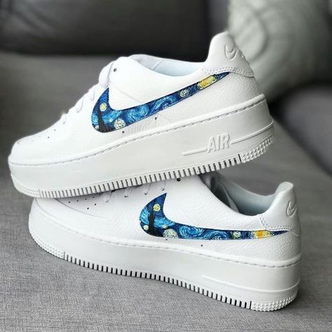 21fe5b8ba755eeaece7a450849876228desc44339199ri Custom Shoes Diy, Nike Shoes Air Force, White Nike Shoes, Basket Style, Custom Nike Shoes, Nike Air Shoes, Air Force One, Cute Nike Shoes, Fresh Shoes