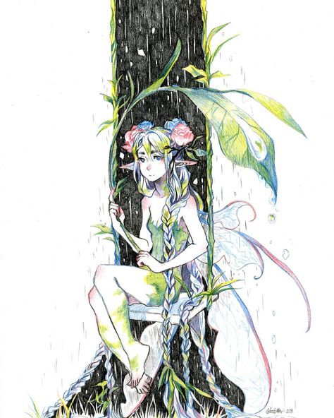 Rain Fairy, Rpg Characters, Fairy Pictures, April Showers, Character Concept, Humanoid Sketch, On Instagram, Instagram