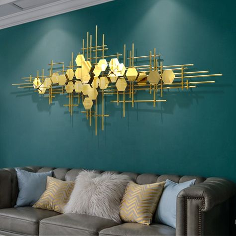 Factory Direct Sales Modern Light Luxury Style Living Room Wall Decoration Gold Geometry 3D Wall Art Hanging For Home Decor https://m.alibaba.com/product/1600366469508/Factory-Direct-Sales-Modern-Light-Luxury.html?__sceneInfo={"cacheTime":"1800000","type":"appDetailShare"} Living Room Gold, Room Wall Hanging, Living Room Decor On A Budget, Living Room Wall Decoration, Room Wall Decoration, Living Room Decor Inspiration, Living Room Background, Style Living Room, Wall Art Hanging