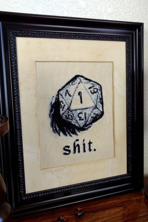 Dnd Room, Nerd Room, Cross Stitch Modern, Dragon Cross Stitch, Dungeons And Dragons Memes, Fantasy Cross Stitch, Geek Decor, D&d Dungeons And Dragons, Modern Cross