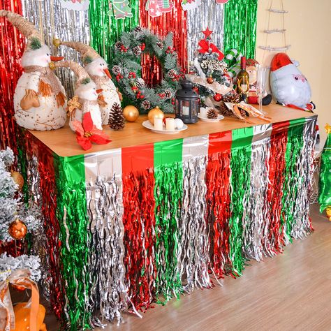 Fun Christmas Party Decorations, Office Christmas Party Decorations Table, Tacky Christmas Party Decorations, Xmas Party Decor, Office Christmas Party Decor, Tacky Christmas Decorations, Office Christmas Party Decorations, Friendsmas Party Ideas Decorations, Christmas Party Themes For Adults