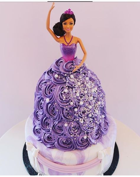 Dolly Varden Cake, Princess Tea Party Birthday, Barbie Dress Cake, Barbie Decorations, Barbie Doll Birthday Cake, Dolly Varden, Doll Birthday Cake, Barbie Theme Party, Barbie Doll Cakes