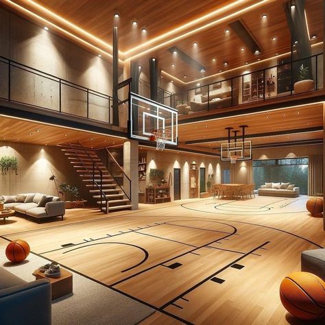 Home Basketball Court, Game Room Ideas, Barn Remodel, Dream Home Gym, Mens Bedroom Decor, Indoor Basketball, Duplex Design, Sports Room, Fancy Houses