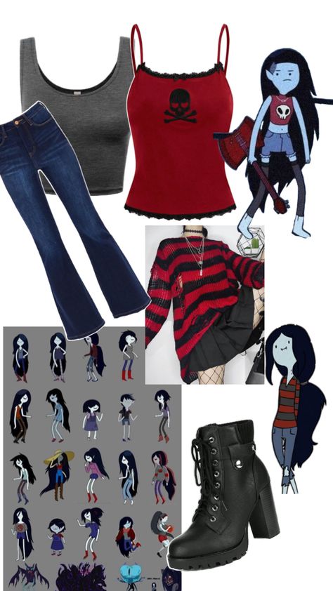 Costume Marciline Adventure Time, Marceline Adventure Time Costume, Fin Costume Adventure Time, Adventure Time Costume Ideas, Adventure Time Halloween Costumes, Marceline Halloween Costume, Marceline Costume, Marceline Outfits, Adventure Time Costume