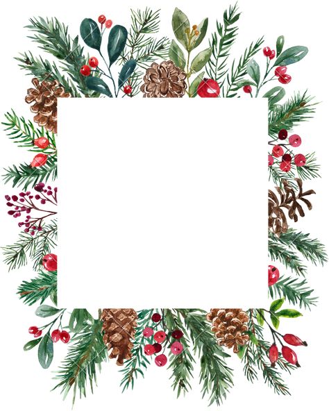 Winter Frame Background, Winter Border Frame, Christmas Border Frame, Christmas Floral Arrangements Diy, Papers Background, Christmas Window Painting, Digital Christmas Cards, Hand Drawn Cards, Christmas Frame