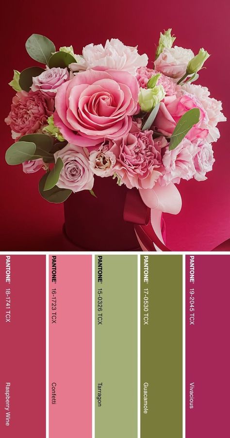 Pantone Color Palettes 2023, Pantone Colour 2023, Fusia Pink Color Palette, Fuscia Color Palette, Fushia Wedding Color Schemes, Fuschia Color Palette, Rose Colour Palette, Fuchsia Color Palette, Color Palette Pantone