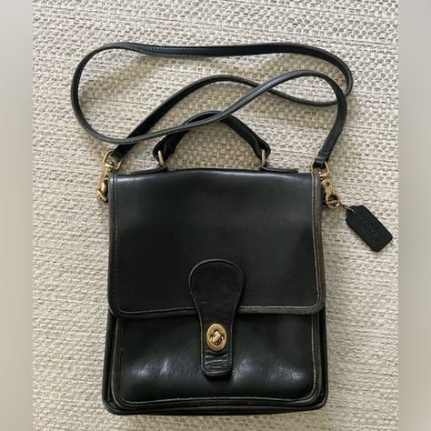 Vintage Coach Station Bag #5130 Black Bags Vintage, Vintage Coach, Brass Hardware, Coach Handbags, Coach Bags, The United States, Solid Brass, Soft Leather, Black Color