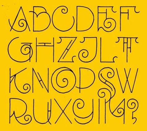 Arte Art Deco, Writing Fonts, Alfabet Letters, Fancy Letters, Hand Lettering Fonts, Hand Lettering Alphabet, Lettering Alphabet Fonts, Fancy Fonts, Creative Lettering