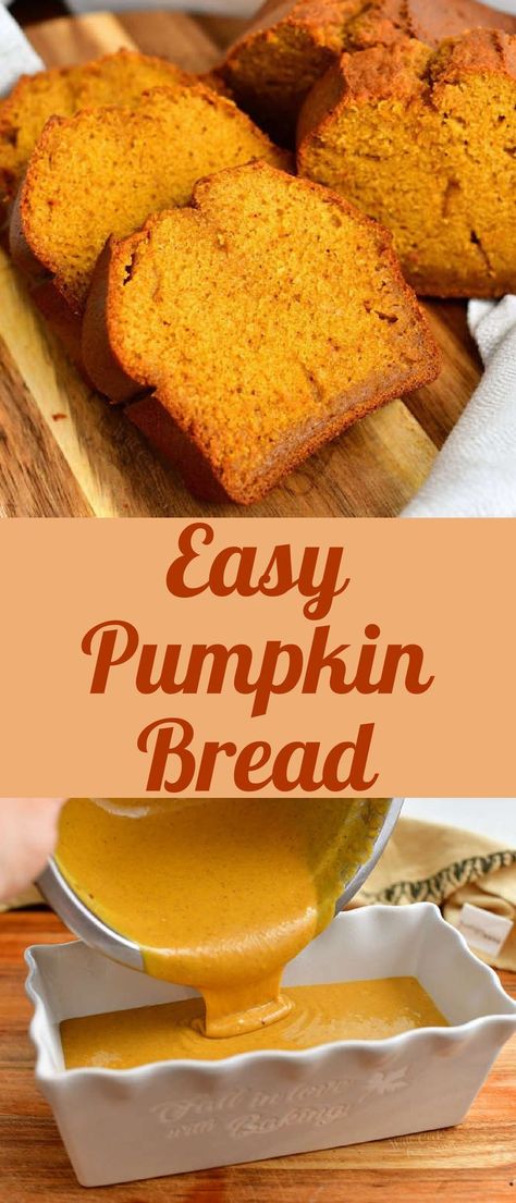 This easy pumpkin bread is a moist quick bread with real pumpkin puree and warm spices. It’s hard to imagine the fall season without this aromatic, homemade pumpkin bread. Pumpkin Recipes Quick, Real Pumpkin Puree, Easy Pumpkin Bread Recipe, Homemade Pumpkin Bread, Easy Pumpkin Bread, Pumpkin Puree Recipes, Best Zucchini Bread, Pumpkin Spice Bread, Pumpkin Bread Easy