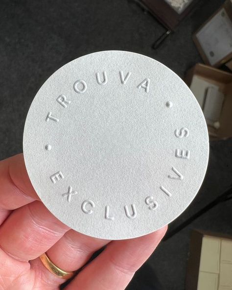 Jot Press on Instagram: "Blind embossed stickers for @wearetrouva on Natural Colorplan Label sheets from GFSmith - a beautiful finishing touch for packaging ⚪️ #jotpress #colorplan #stickers #packaging #printpackaging #blindemboss #gfsmith #printedstationery #brand #branding #colorplanlabels #trouva" Embossed Packaging, Romantic Wedding Invitations, Embossed Sticker, Luxurious Packaging, Stickers Packaging, Hang Tags Clothing, Graphic Design Infographic, Color Plan, Design Infographic