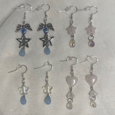 Pearls Aesthetic, Grunge Star, Raindrop Earrings, Alt Grunge, Diy Beaded Rings, Grunge Jewelry, Common Thread, Handmade Wire Jewelry, Funky Jewelry