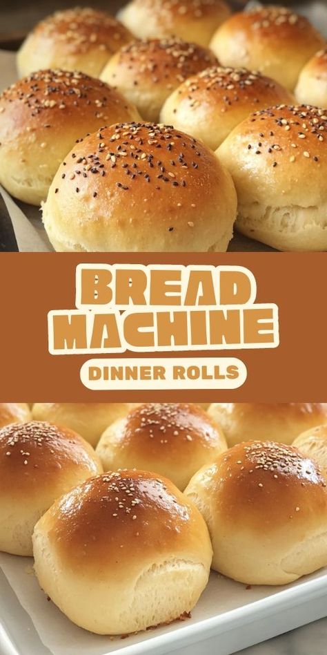 Bread Machine Dinner Rolls Ingredients: 1 cup warm milk (110 degrees F/45 degrees C) 2 eggs, room temperature 1/3 cup butter, melted 4 1/2 cups bread flour 1/4 cup white sugar 1 teaspoon salt 2 1/4 teaspoons active dry yeast 1/4 cup butter, softened (for brushing on top) #Bread #Machine #Dinner #Rolls Bread Machine Dinner Rolls, Dinner Rolls Recipe Homemade, Bread Machine Rolls, Bread Machine Recipes Sweet, Buttery Rolls, Easy Dessert Ideas, Bread Soup, Active Dry Yeast, Baked Rolls