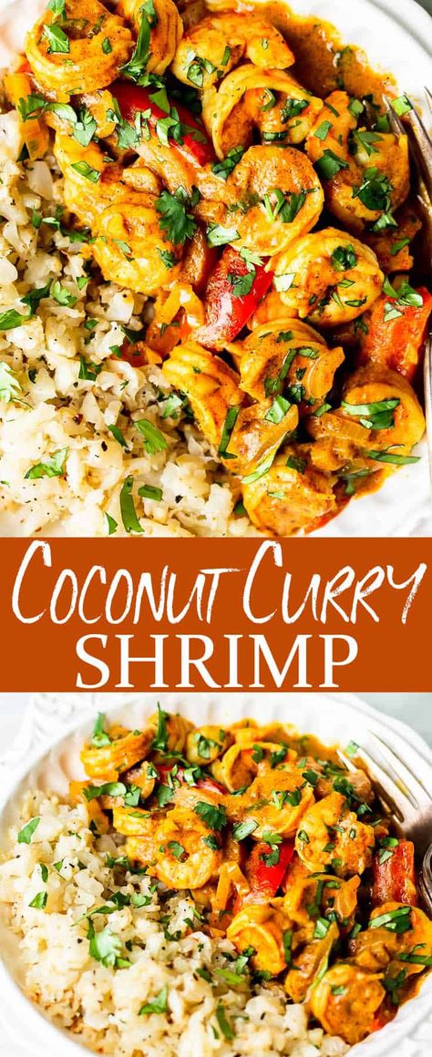 Easy Coconut Curry, Shrimp And Rice Recipes, Coconut Curry Shrimp, Juicy Shrimp, Sweet Bell Peppers, Best Seafood Recipes, Shrimp And Rice, Curry Shrimp, Shrimp Recipes For Dinner