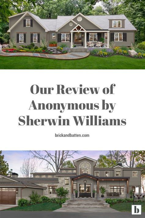 Country House Exterior Design, Sherwin Williams Siding Paint Colors, Sherwin Williams Craftsman Paint Colors, Anonymous By Sherwin Williams, House Exterior Colors Schemes Siding, Earthy Green Exterior Paint Colors, Popular Sherwin Williams Exterior Colors, Best Exterior Paint Colors For Ranch Style House, Sherman Williams Exterior House Paint Colors