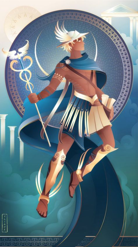 ☼ Yliade ☾ on Twitter: "~Poseidon, god of the sea, storms, earthquakes and horses. ~ Hermes, Greek god of trade, thieves, athletes, travel, language and messenger to the gods. :) #Hermes #poseidon #drawing #artwork #artist #mythology #Greek #History #esoterism #tarot #art #pantheon #illustration… https://t.co/p2JLOm6c1K" Hermes Mythology, Greek Goddess Art, Greek Pantheon, Greek Mythology Gods, Dibujos Percy Jackson, Roman Gods, Greek Gods And Goddesses, Greek And Roman Mythology, Greek Mythology Art