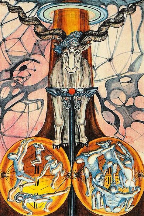 Thoth Devil Tarot Card Aleister Crowley Tarot, The Devil Tarot Card, Devil Tarot Card, The Devil Tarot, Thoth Tarot, What Are Tarot Cards, All Tarot Cards, Tarot Prediction, Aleister Crowley