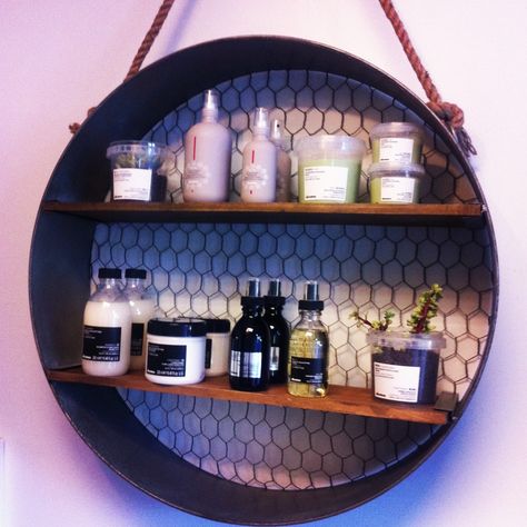 new Davines Oi at my Salon. Love the new display shelves Hair Studio Ideas, Ideas Pedicure, Davines Oi, Hair Salon Interior Design, Best Tanning Lotion, Salon Suites, Beauty Salon Design, Tanning Salon, Nail Room