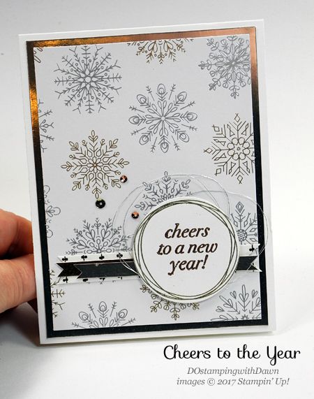 New Year Cards Handmade, New Year's Greetings, Stamping Techniques Card Tutorials, Cheers Card, New Year Diy, New Year Cards, Happy New Year Cards, Stampin Up Christmas Cards, Whisper White