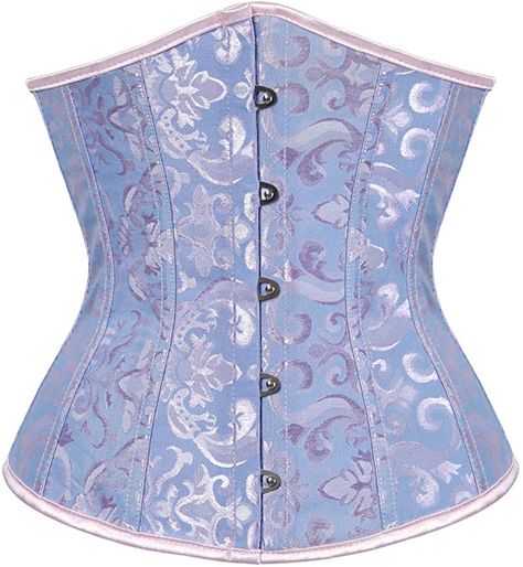 frawirshau Women Lace Up Boned Underbust Corset Bustier Waist Cincher Bodyshaper Blue S at Amazon Women’s Clothing store Body Shaping Corset, Corset Steampunk, Corset Underbust, Under Bust Corset, Cincher Corset, Bustier Lingerie, Green Corset, Top Bustier, Waist Cincher Corset