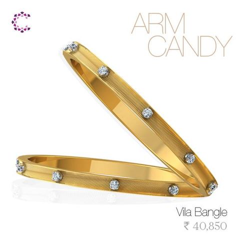 Timeless and chic, the Vila Bangle is designed to make a style statement. It's the perfect accessory for a metro girl - http://www.caratlane.com/vila-bangle-jb00294-ygp900.html?utm_source=Pinterest_medium=ODigMa+Pins_campaign=Jewellery_content=JB00294-YGP900 Jewellery Content, Classy Jewellery, Classy Jewelry, Cartier Love Bracelet, A Style, Style Statement, Arm Candy, Bangles, Pins