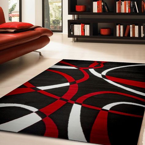 Red Living Room Decor, Red Bedroom Design, Red Bedroom Decor, Decorating Apartment, Red Living, Red Runner Rug, Black Living Room, Living Room Red, Bedroom Red