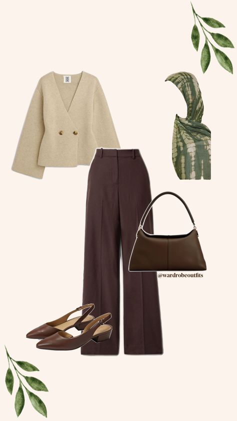 Earth Tone Work Outfits, Earth Tone Fits, Outfits With Trousers, Hijab Fall Outfits, Brunch Outfits, Skirt Outfits Fall, Fall Outfits For School, Hijabi Fashion Casual, Hijabi Aesthetic