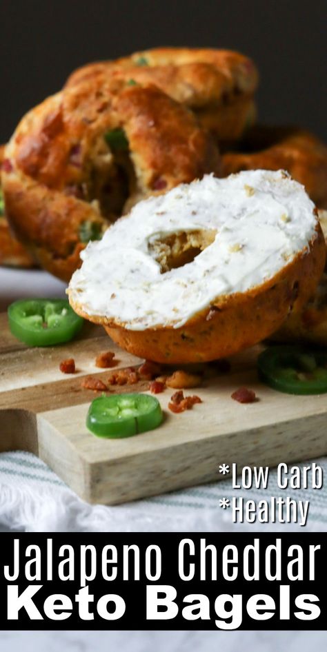 Jalapeno Bagels Recipe, Cheddar Bagel Recipe, Spicy Lunch, Cheddar Bagels, Keto Jalapeno, Low Carb Sandwiches, Fat Head Dough, Low Carb Healthy, Low Carb Bagels