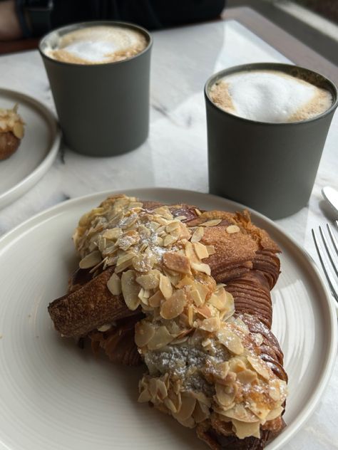 Croissant And Coffee, Summer Cabin, Almond Croissant, Coffee Flavor, Coffee Break, Yum Yum, Food Ideas, Coffee Lover, 12 Months