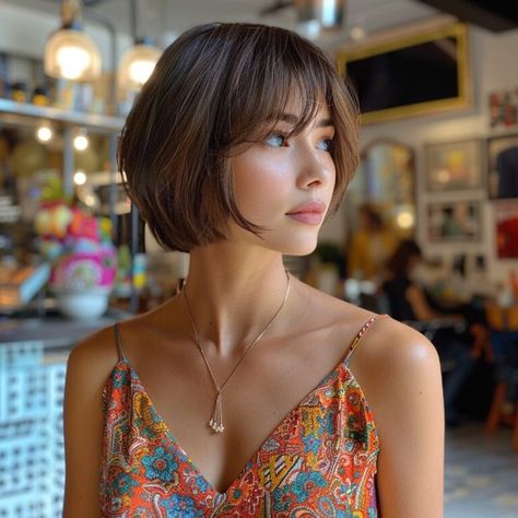 50 Amazing Short Bob Haircuts with Bangs Thick Hair Bob With Bangs, Bob With Fringe Bangs, Short Bob Haircuts With Bangs, Soft Bob, Bob Pendek, Bob Haircuts With Bangs, Short Bobs With Bangs, Feathered Bangs, Bob Haircut With Bangs