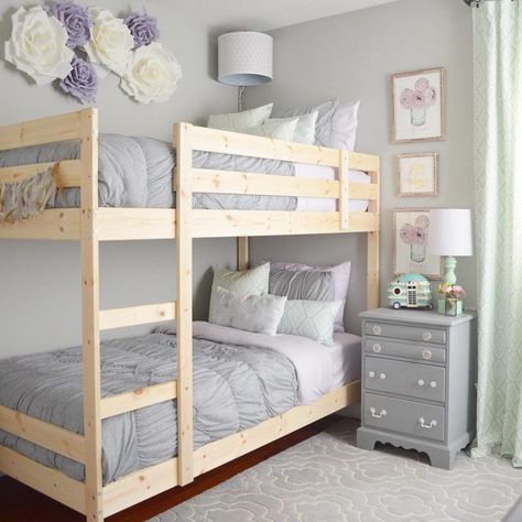 20  Practical Small Shared Kids Bedroom Ideas & Tips (2024) - DrExplains Bunk Beds For Girls Room, Bunk Bed Room, Bed For Girls Room, Girls Bunk Beds, Bunk Bed Rooms, Shared Girls Room, Girls Bedroom Makeover, Modern Bunk Beds, Kids Shared Bedroom