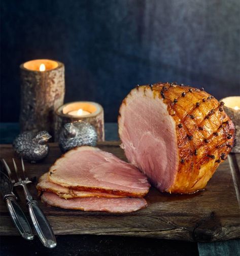 Maple and honey roast ham recipe | Sainsbury`s Magazine Witcher Food, Gammon In Coke, Honey Roast Gammon, Alice Levine, Baked Gammon, Roast Gammon, Honey Roast Ham, Gammon Recipes, Roast Ham