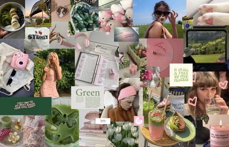 A combination of different pictures in both green and pink Selena Gomez Laptop Wallpaper Aesthetic, Sabrina Carpenter Laptop Wallpaper, Sabrina Carpenter Wallpaper Laptop, Pink Macbook Wallpaper, Pink Pictures, Pink Macbook, Dior Girl, Wallpaper Macbook, Widget Ideas